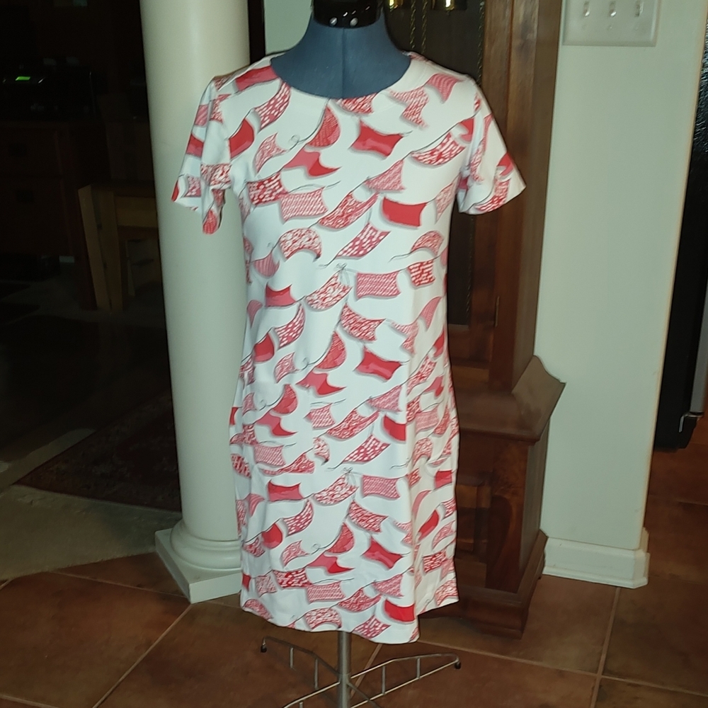 Persifor Womens Red Off White  Dress Sz. Small